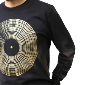 (20% Off) Long Sleeve Crew - Gold Record on Black (S, M Only) by Blackbird Supply Co.