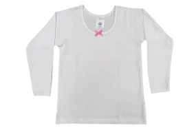 Vest Girls Long Sleeve (Single Pack) - White