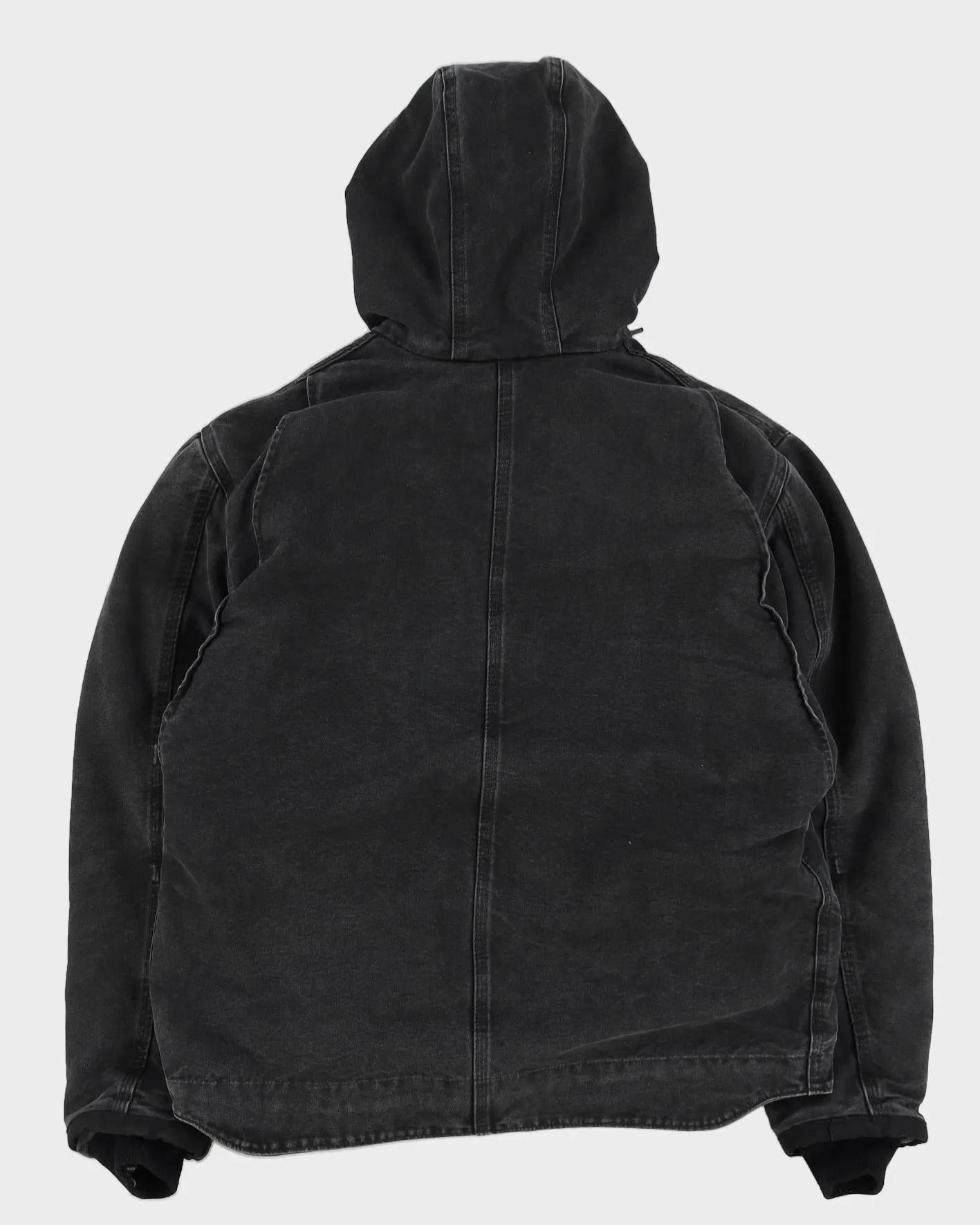 00s Carhartt Black Workwear Hooded Fleece Lined Jacket - L