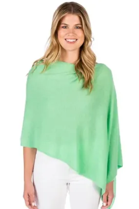 100% Cashmere Draped Dress Topper - Aloha Green