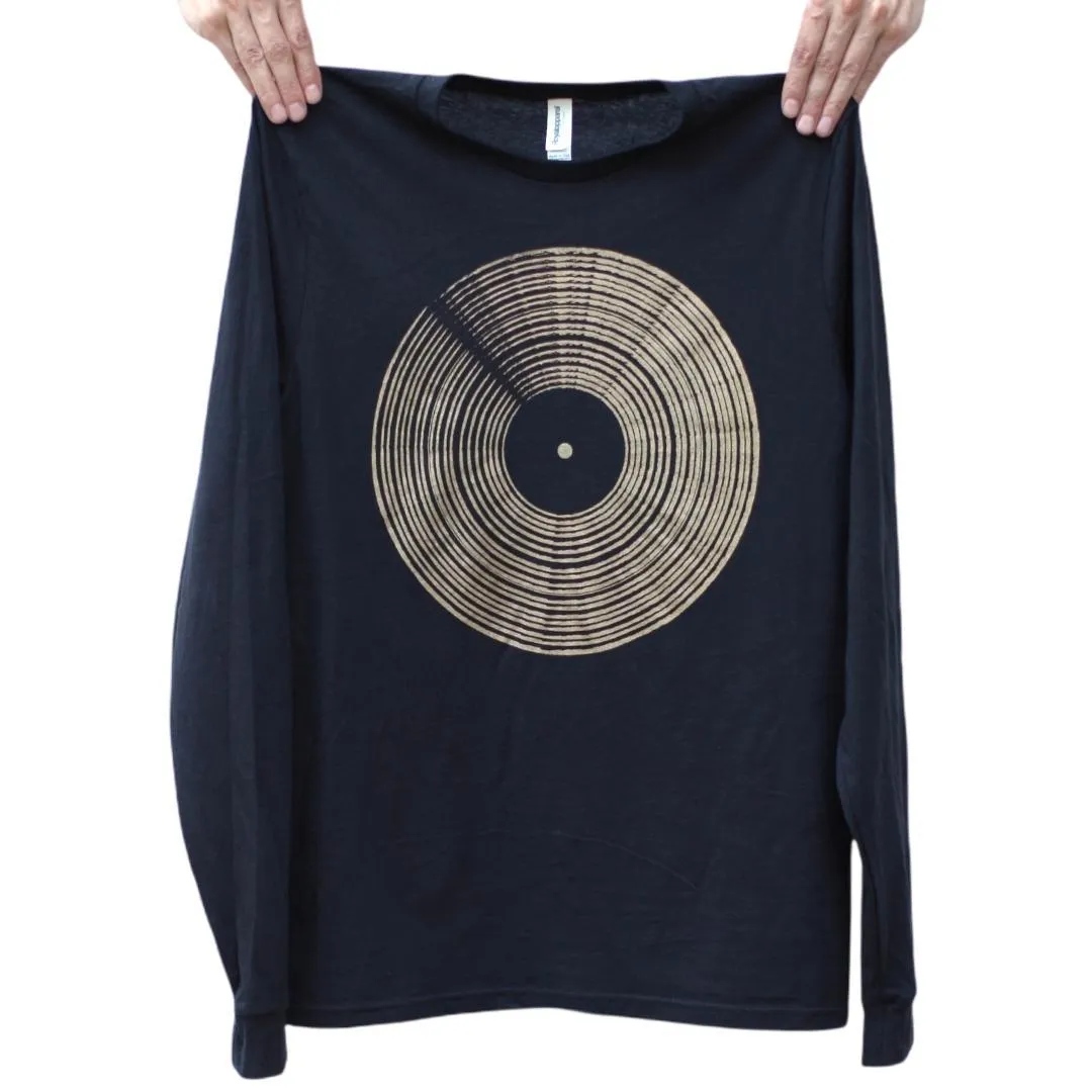 (20% Off) Long Sleeve Crew - Gold Record on Black (S, M Only) by Blackbird Supply Co.