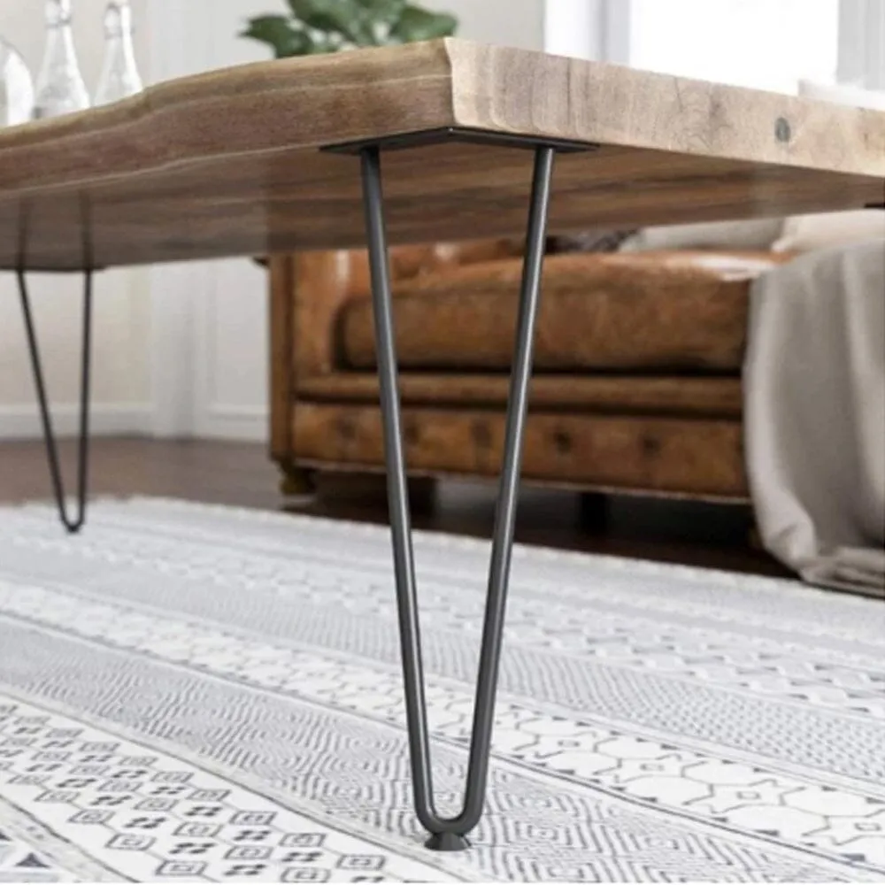 4 Pcs Metal Hairpin Furniture Table Legs Home DIY with Screws and Protectors