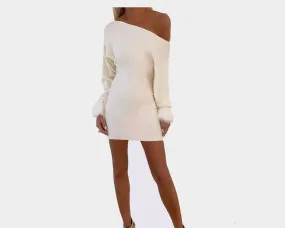 5 Blanc Cassé Knit Off The Shoulder Dress - The St. Moritz