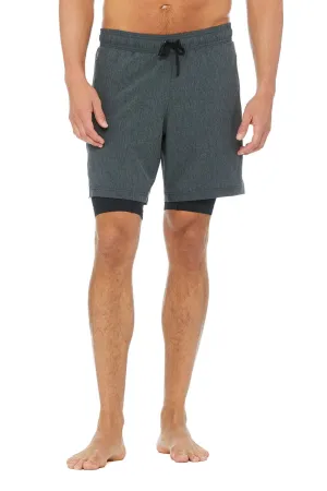 7" Unity 2-In-1 Short - Dark Grey Marl/Black