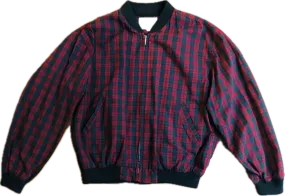 90s Creeks Plaid Bomber Jacket    L