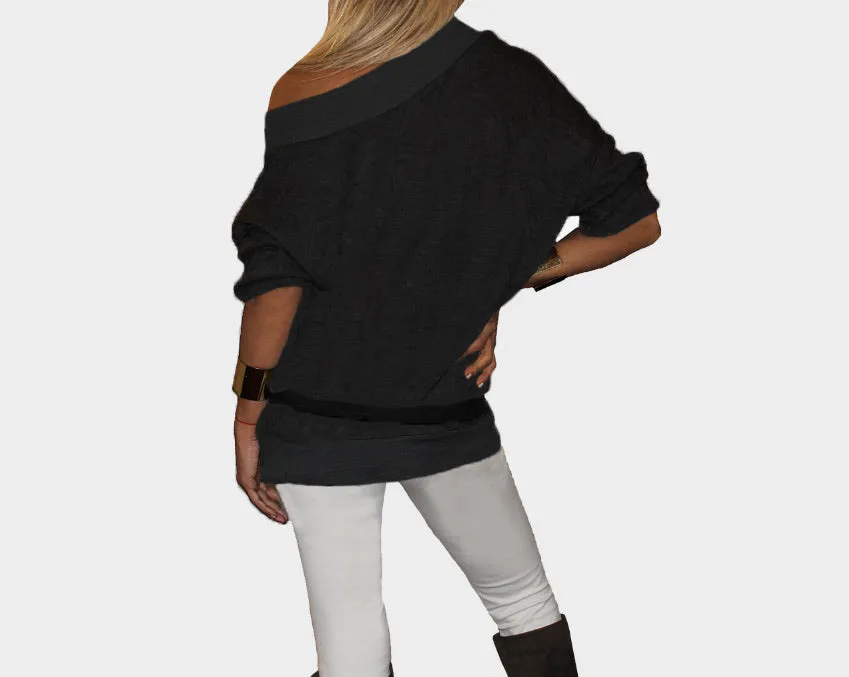 98 Black off the shoulder top/tunic - The Rodeo Drive