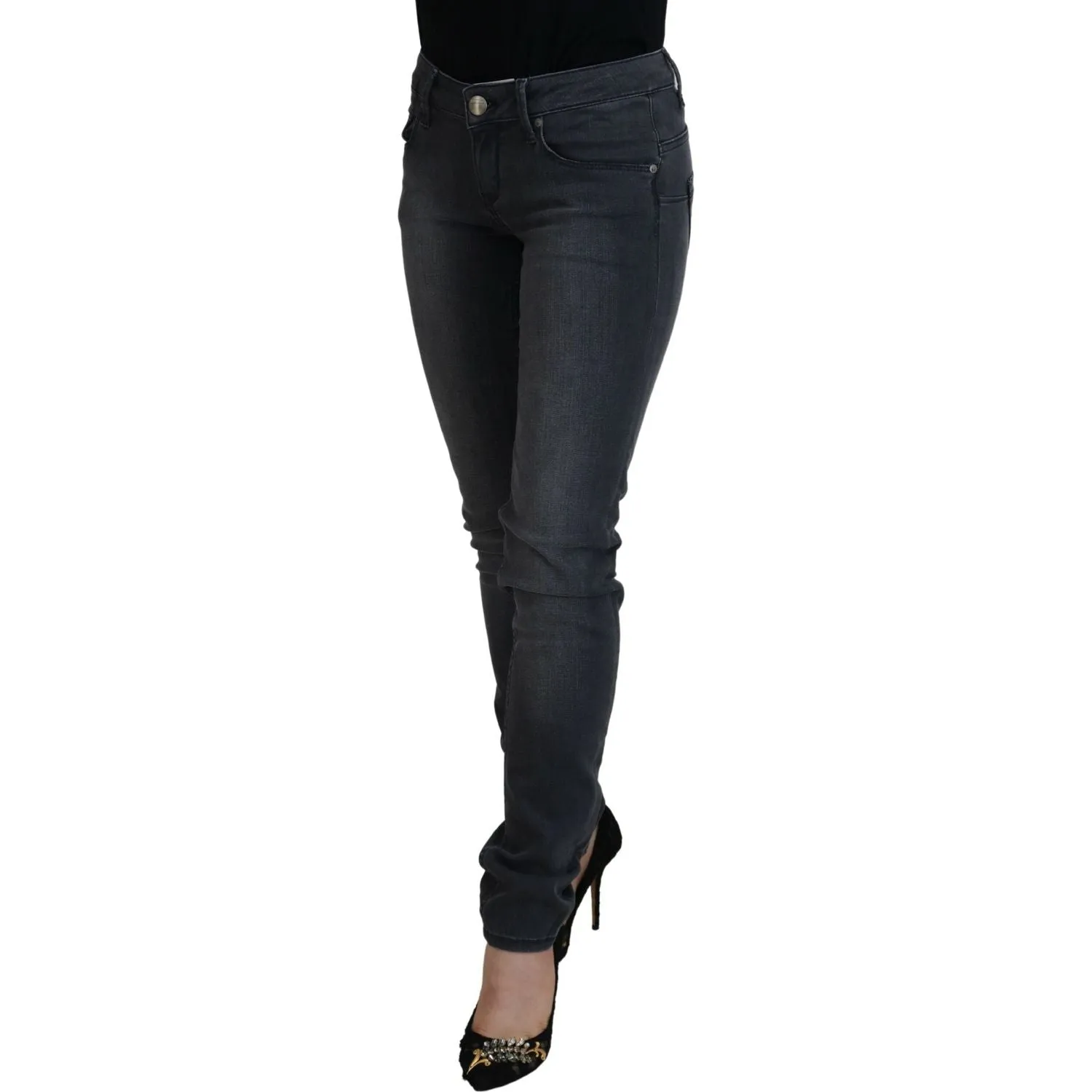 Acht Chic Gray Low Waist Skinny Jeans