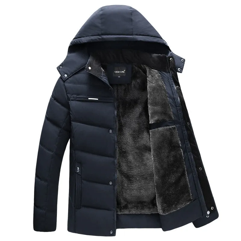 Advbridge Parka Men Coats Winter Jacket Men Thicken Hooded Waterproof Outwear Warm Coat Fathers Clothing Casual Men Overcoat