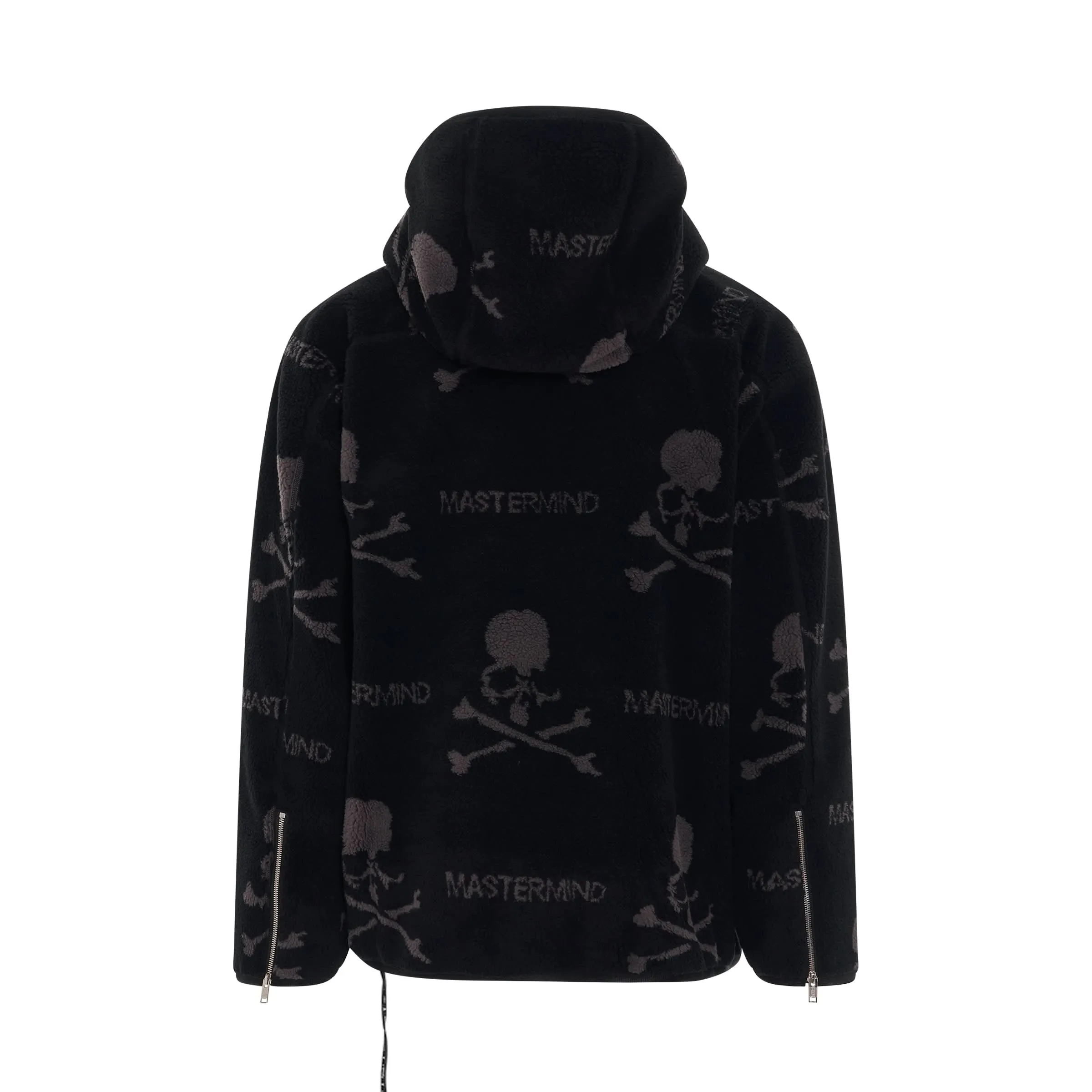 Allover Skull Logo Sherpa Hooded Jacket