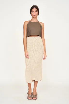 Arles Slim Knit Skirt in Shell