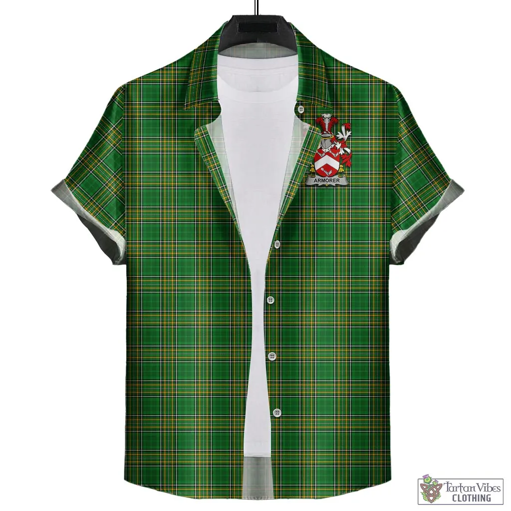 Armorer Irish Clan Tartan Short Sleeve Button Up with Coat of Arms