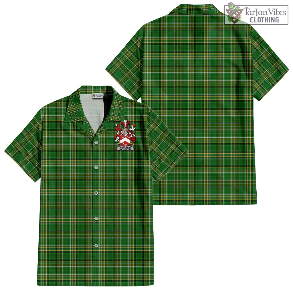 Armorer Irish Clan Tartan Short Sleeve Button Up with Coat of Arms