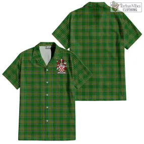 Armory Irish Clan Tartan Short Sleeve Button Up with Coat of Arms