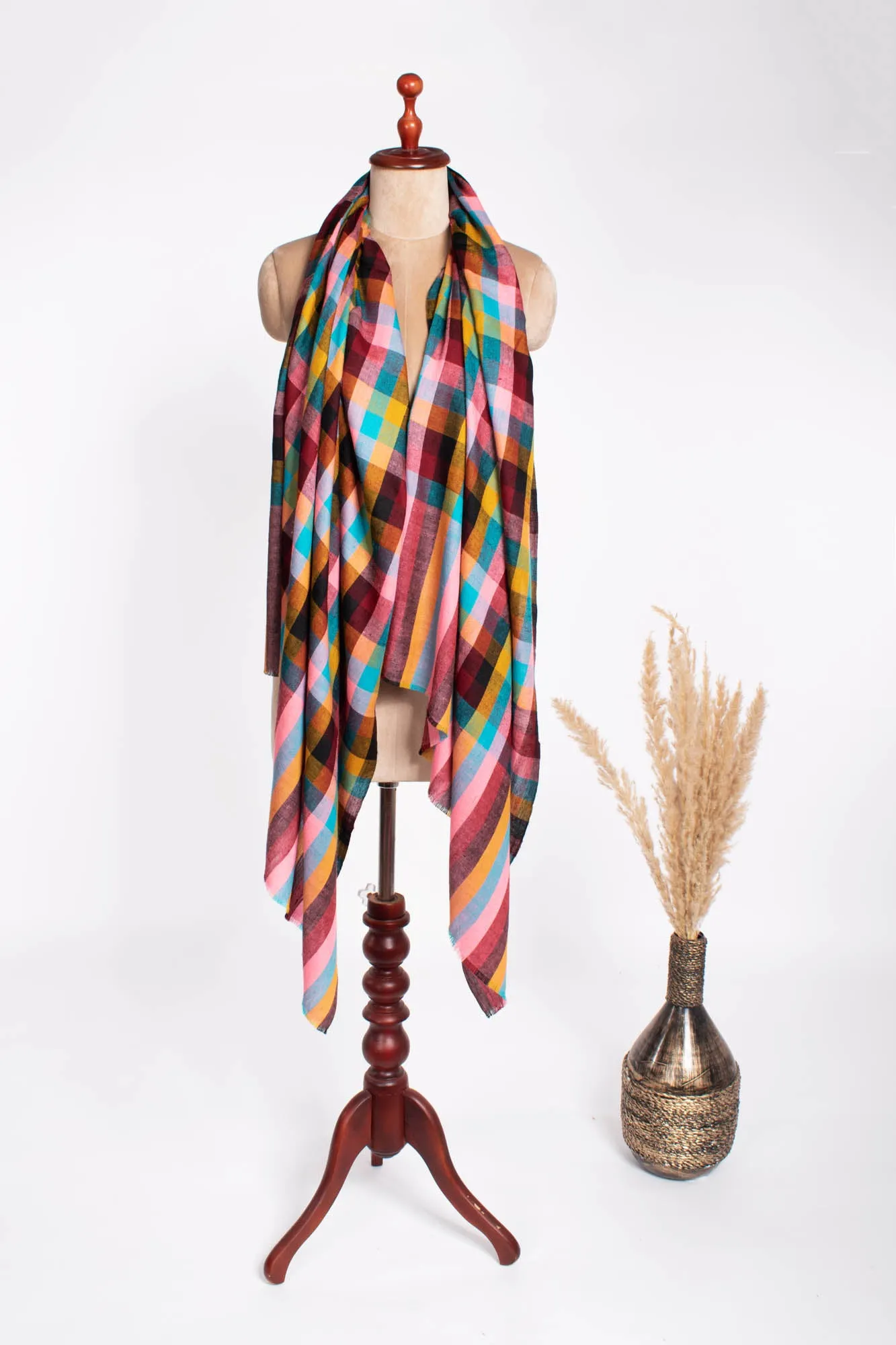 Artisan Crafted Multicolor Kashmiri Pure Pashmina Shawl  - DORSET