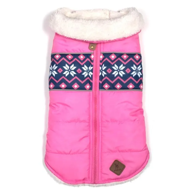 Aspen Puffer Dog Jacket Pink