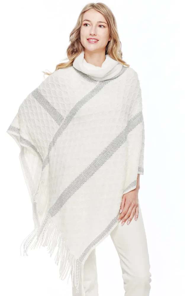 BAAP2039 Soft Fur Neck Poncho w/Fringes