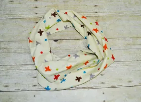 Baby/Toddler airplane infinity scarf, soft baby scarf, trendy baby scarf, primary color airplane baby scarf,infinity scarf