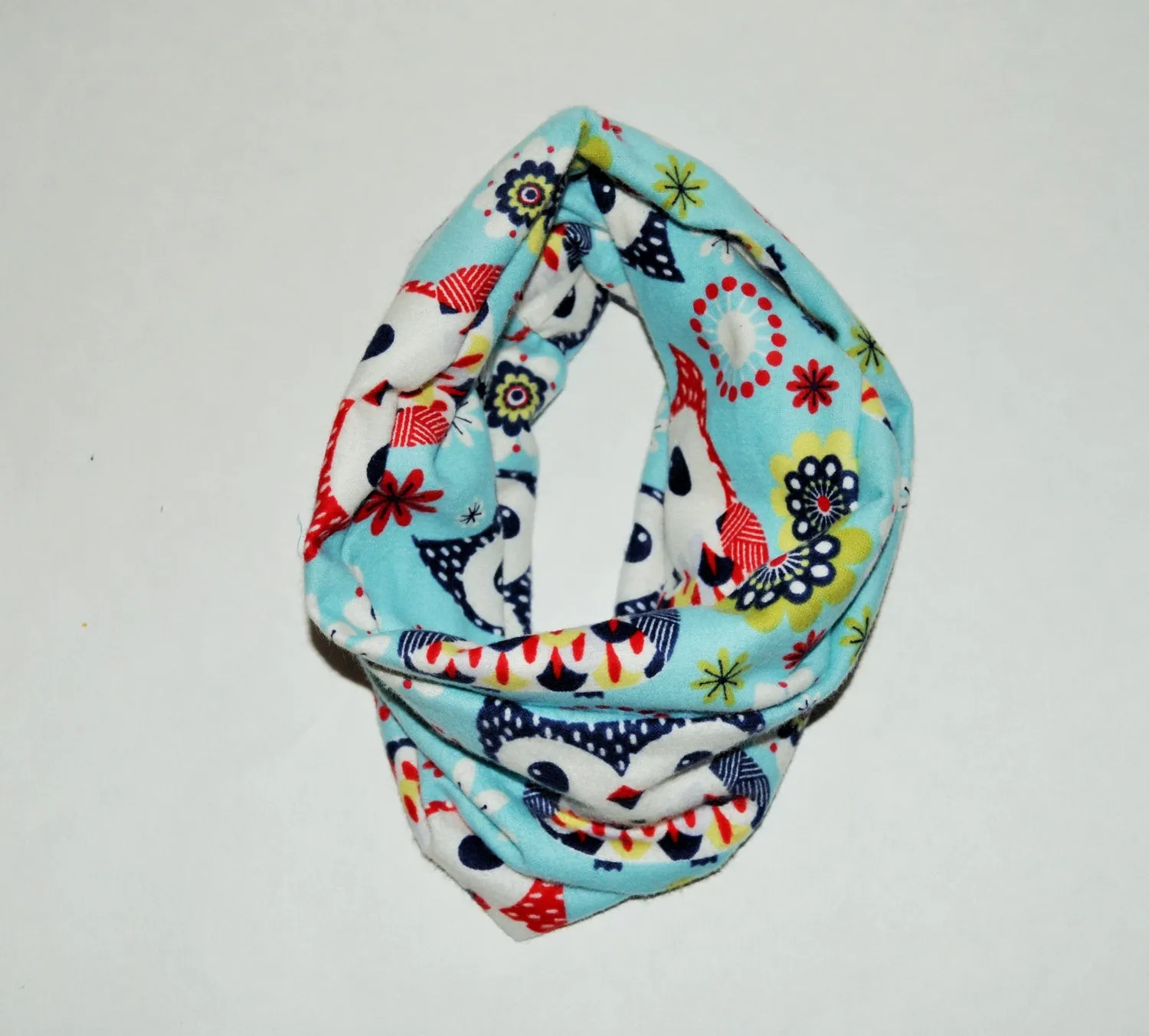 Baby/Toddler owl infinity scarf, teal owl infinity scarf, soft baby scarf, trendy baby scarf, colorful infinity scarf,unisex baby scarf