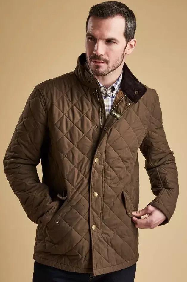 Barbour Shoveler mens quilted jacket in dark Olive MQU0784OL73