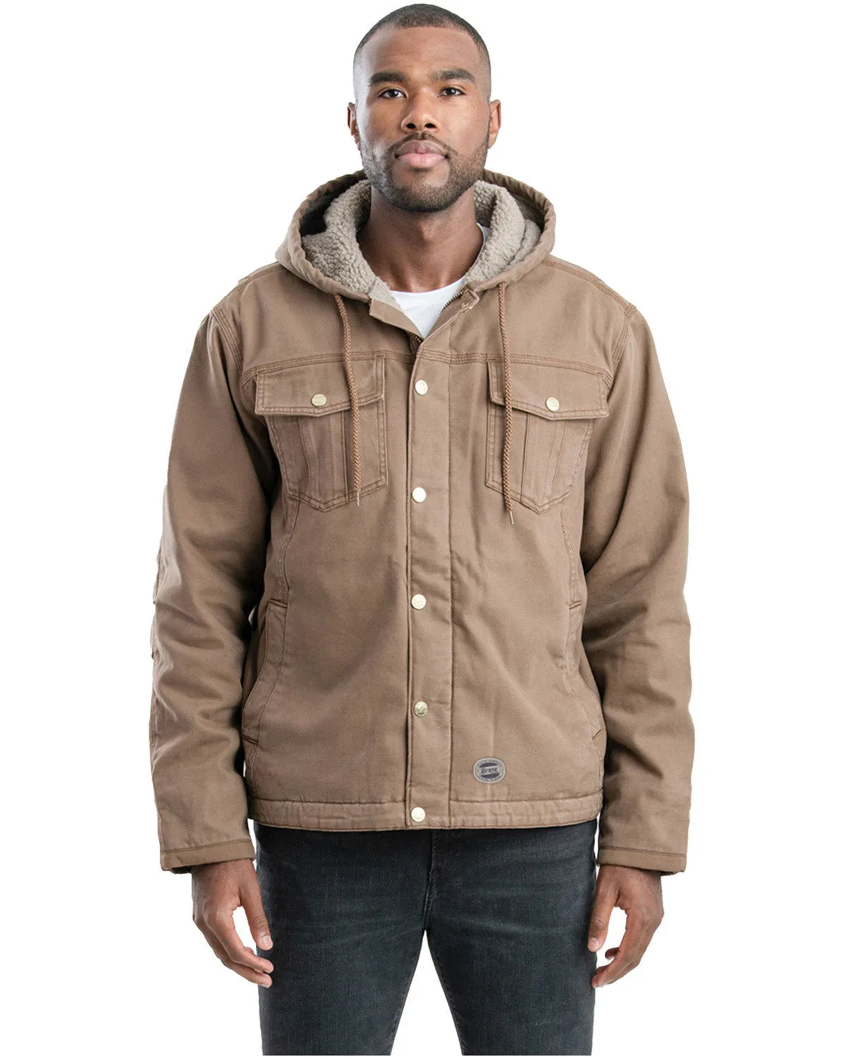 Berne Men's Vintage Washed Sherpa-Lined Hooded Jacket HJ57