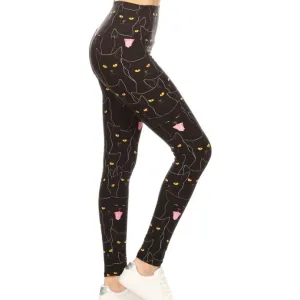 Black Cat High Waisted Leggings