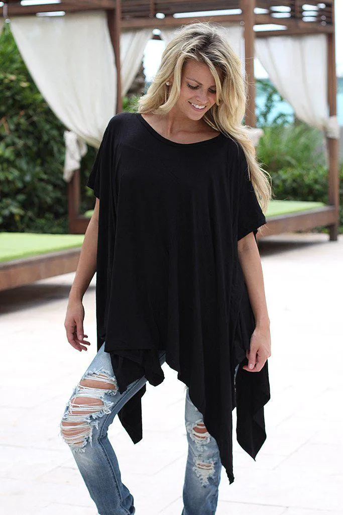 Black Poncho Style Tunic