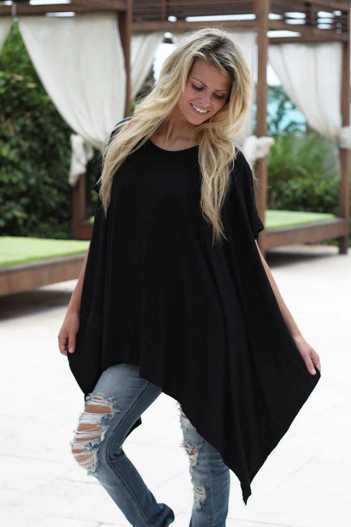 Black Poncho Style Tunic