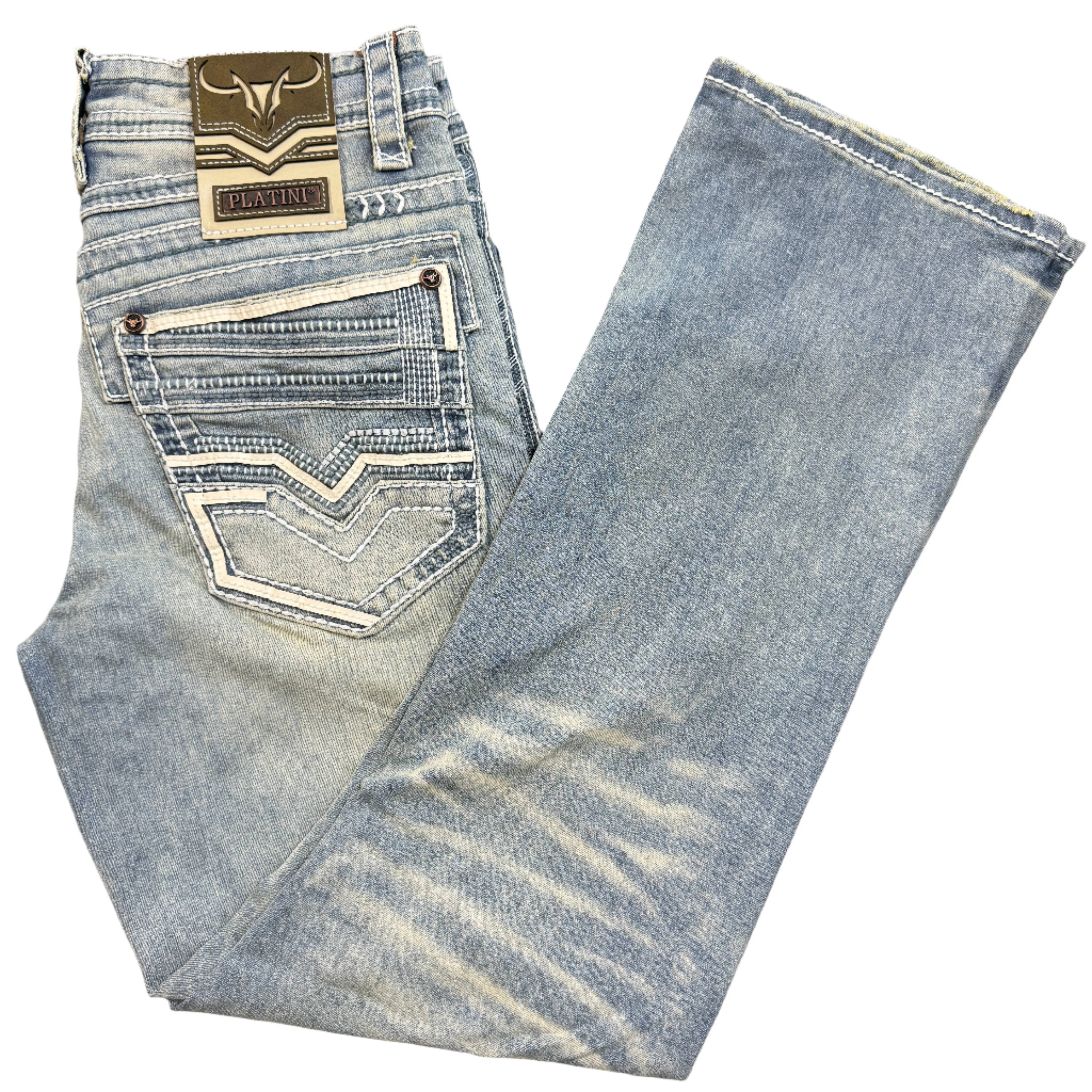 Blue Stitch Holt Slim Bootcut