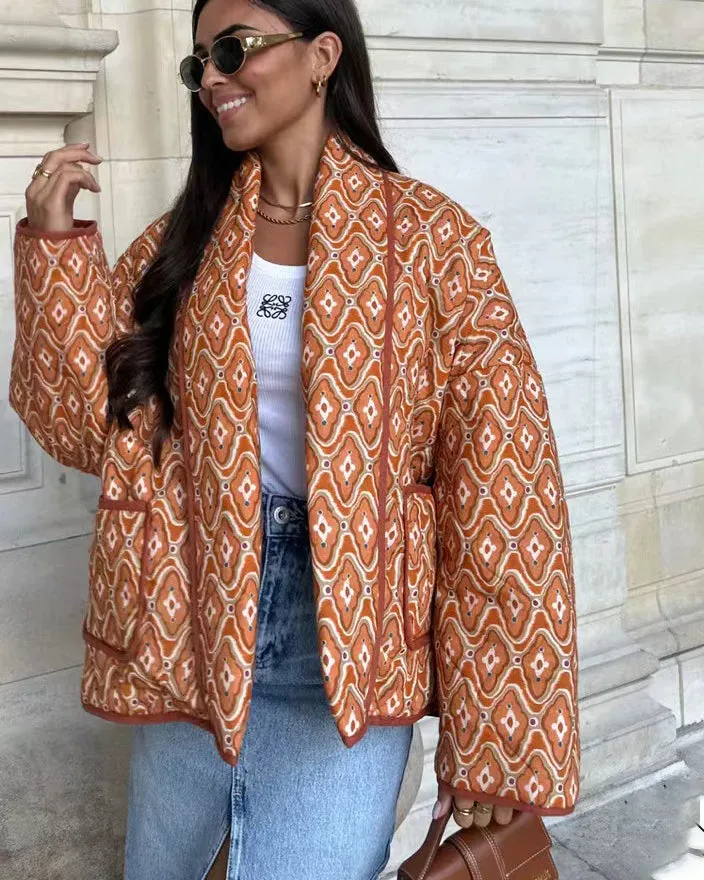 Bohemian Quilted Open Coat