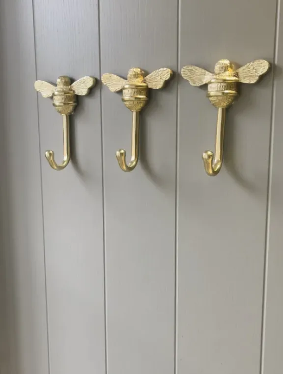 Brass bee Coat Hook - Brass Finish