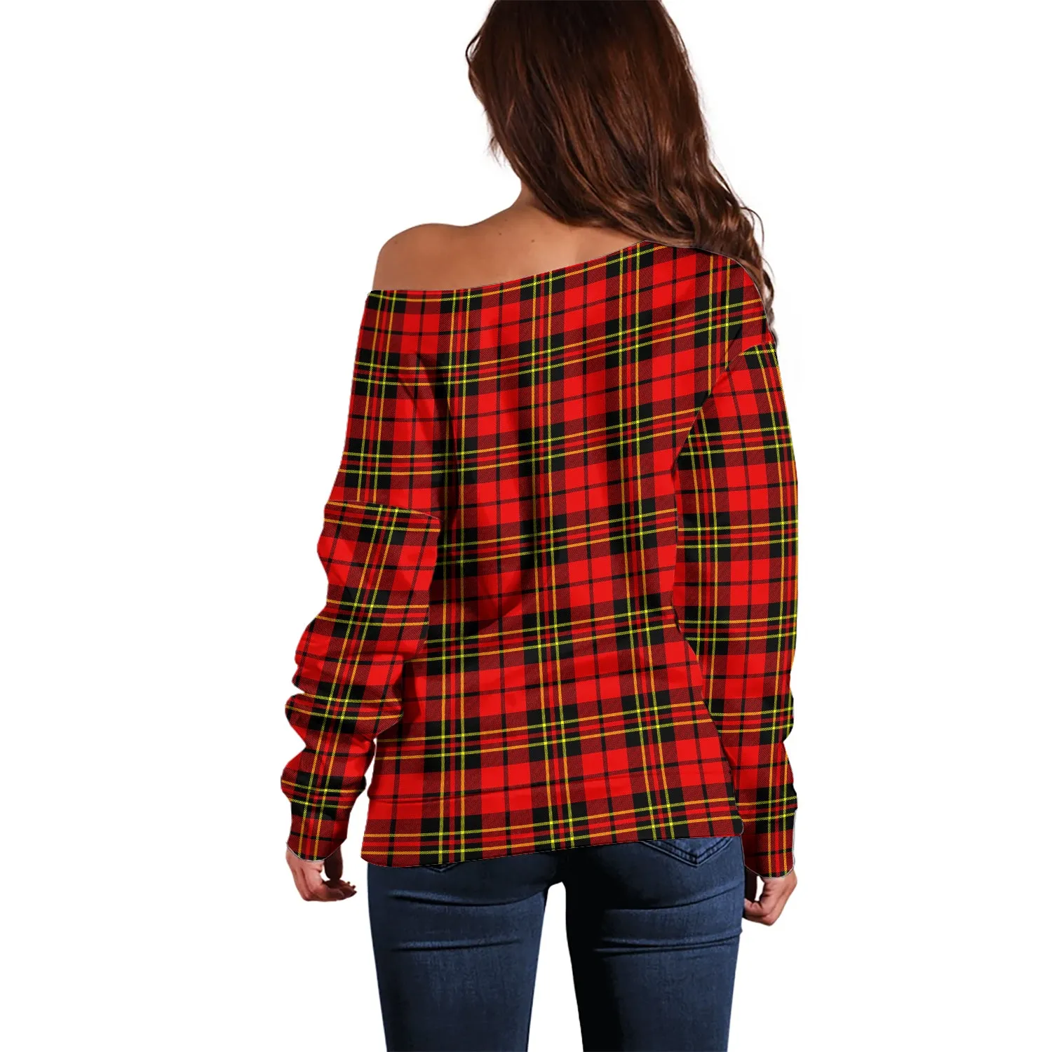 Brodie Modern Tartan Off Shoulder Women Sweater