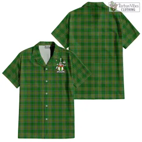 Brophy Irish Clan Tartan Short Sleeve Button Up with Coat of Arms