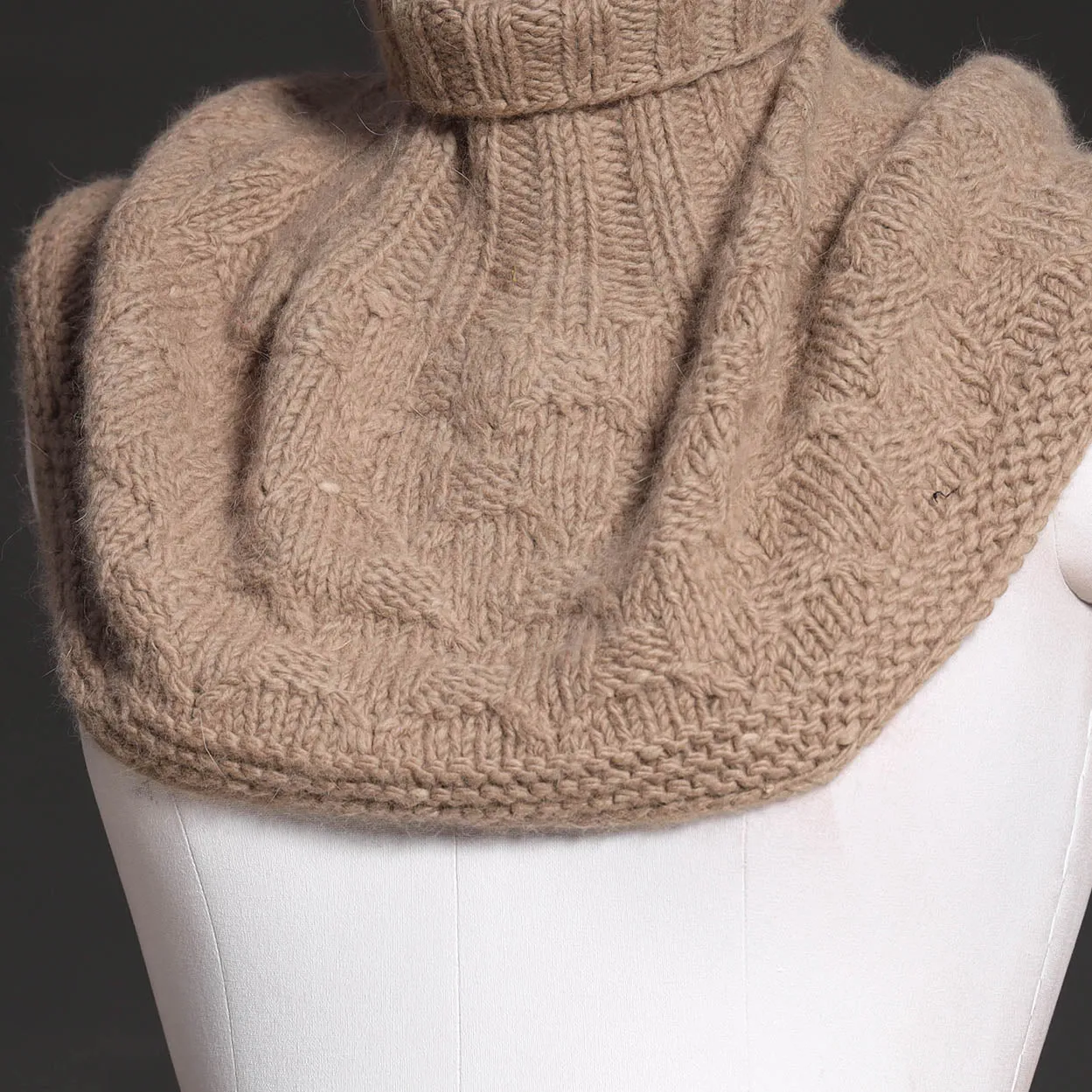 Brown - Kullu Karishma Handwoven Pure Merino Wool Neck Warmer