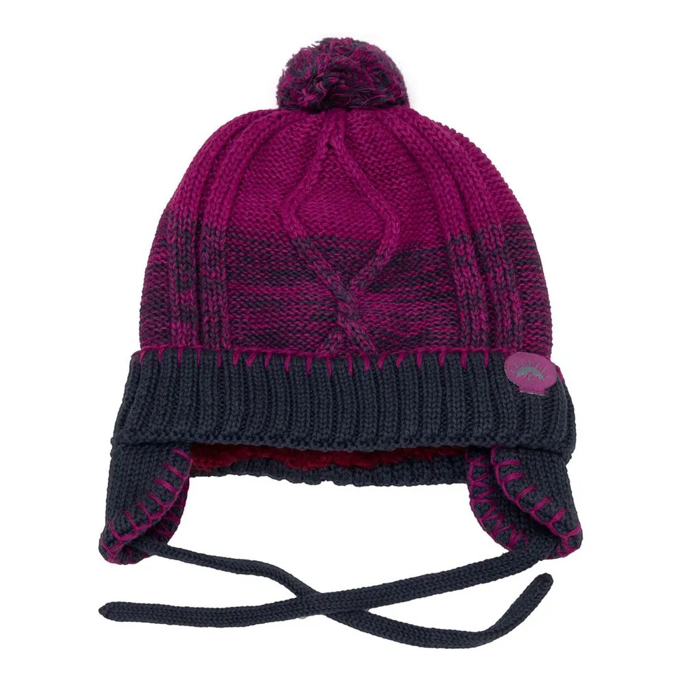 Calikids Cotton Knit Pompom Baby Hat - Magenta (M)