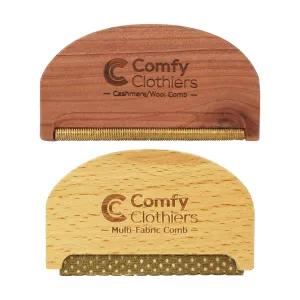 Cedar Wood Cashmere Comb & Beech Wood Sweater Shaver Comb Combo Pack