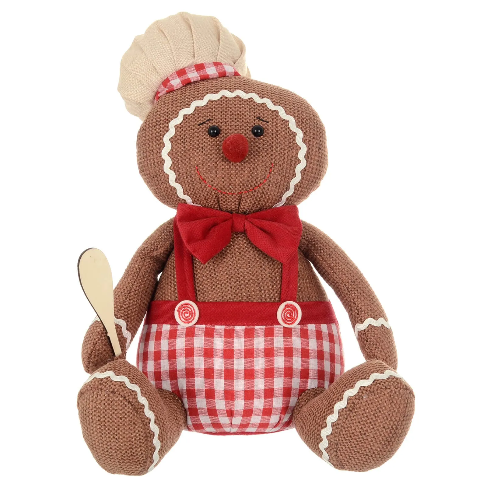 Christmas Gingerbread Figure Fabric Decoration Sitting 33cm