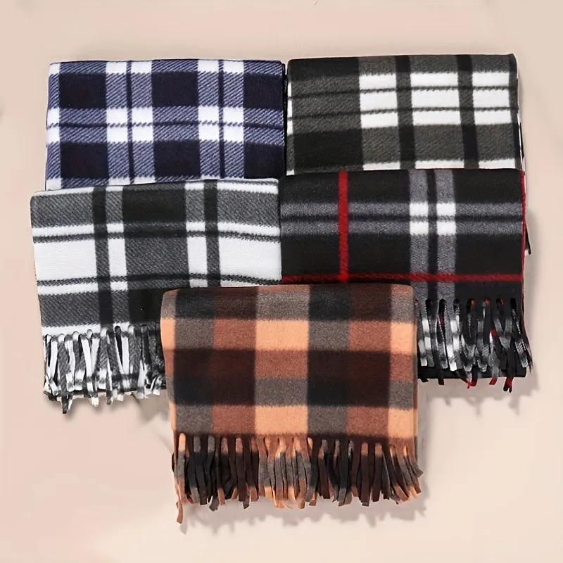 Classic British Plaid Tassel Scarf Stylish Soft Warm Versatile Shawl Autumn Winter Unisex Coldproof Inelastic Scarf