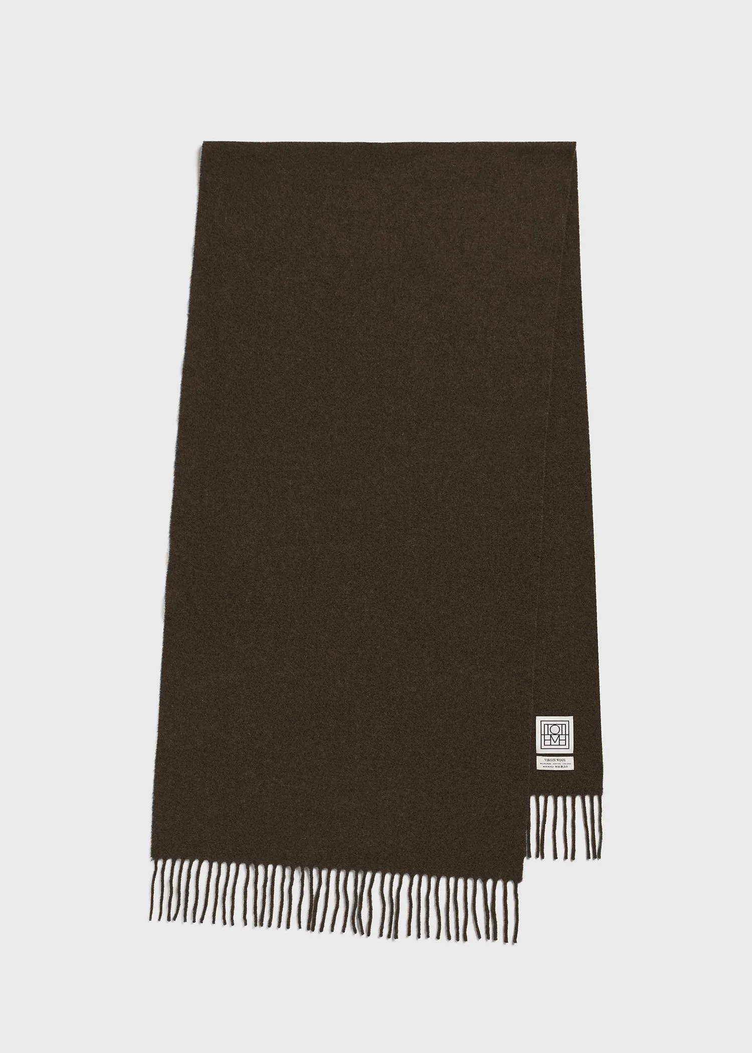 Classic wool scarf washed brown