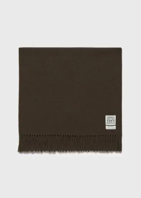 Classic wool scarf washed brown