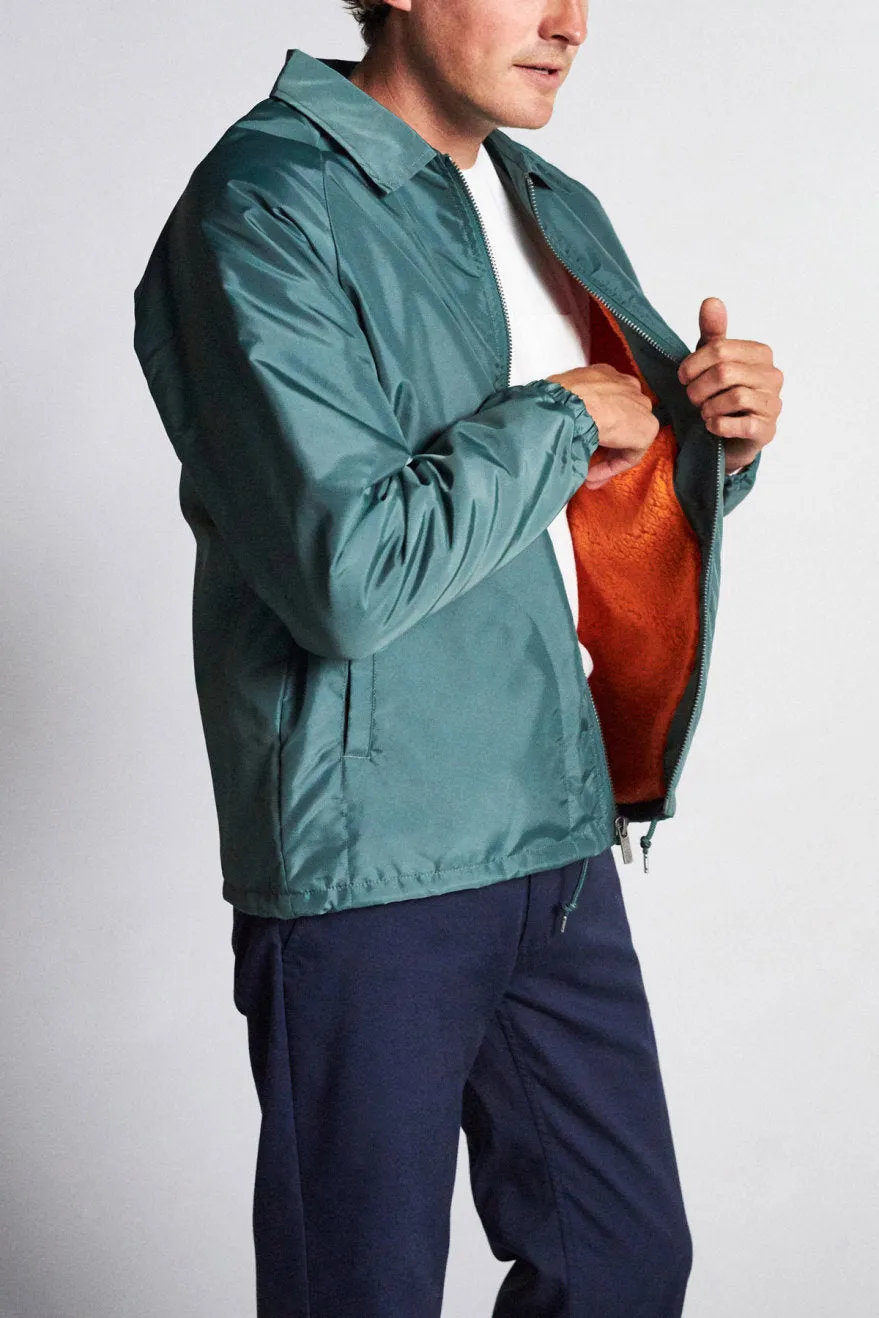 Claxton Collar Sherpa Jacket - Emerald