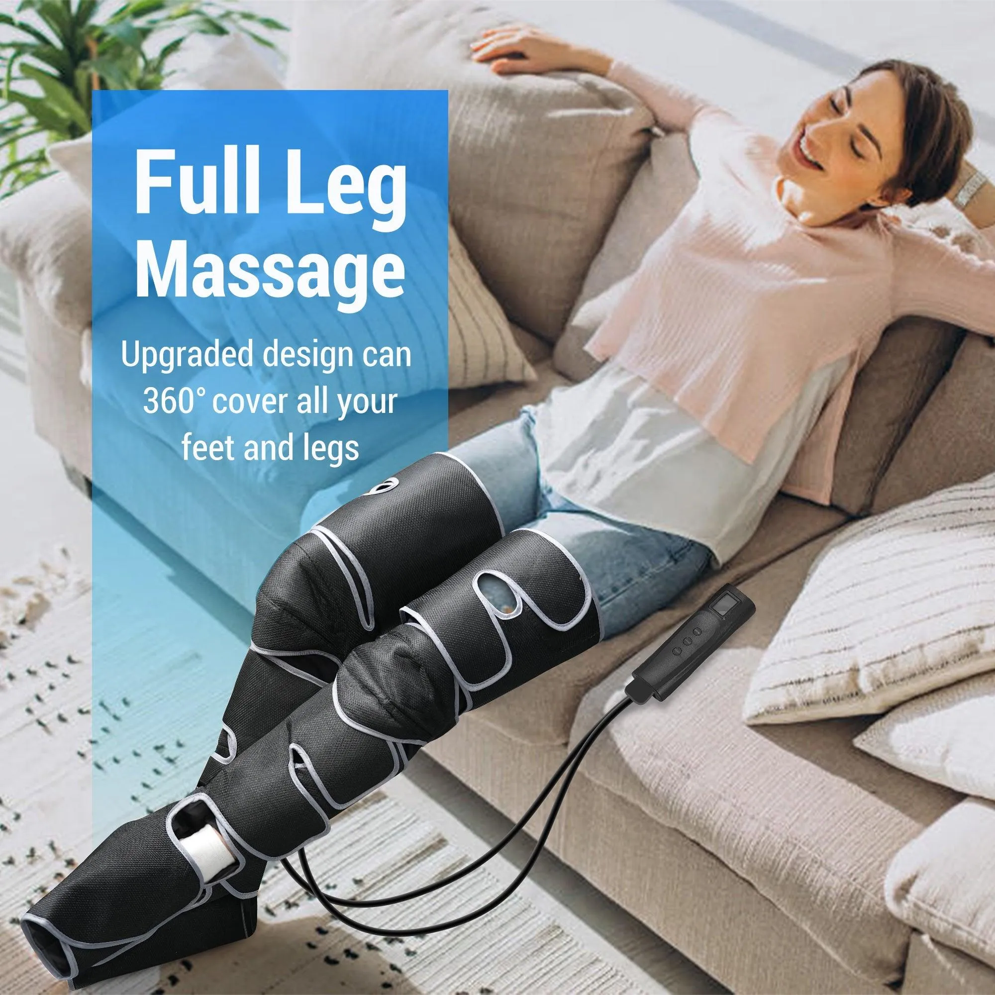 Comfier Leg Massager for Pain Relief, Leg Compression Machine --CF-7204B-WM