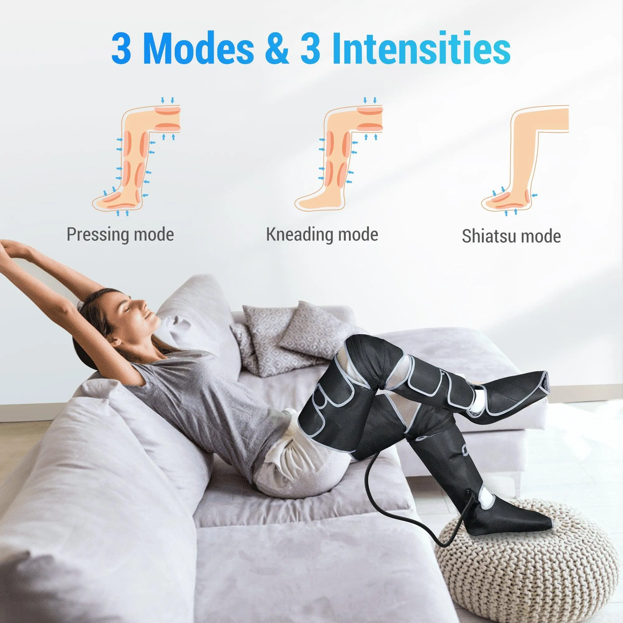 Comfier Leg Massager for Pain Relief, Leg Compression Machine --CF-7204B-WM