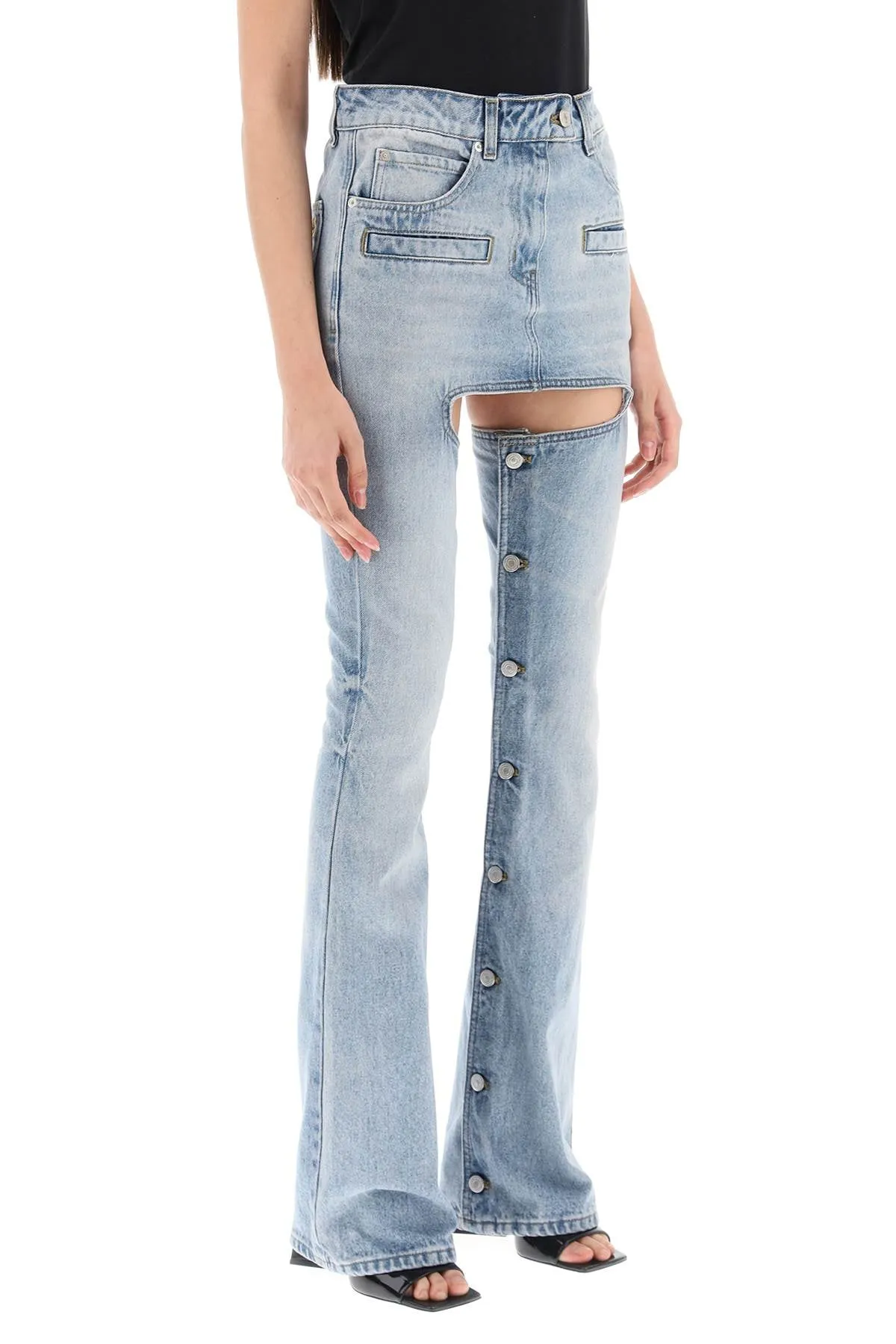 Courreges 'chaps' jeans with cut-out