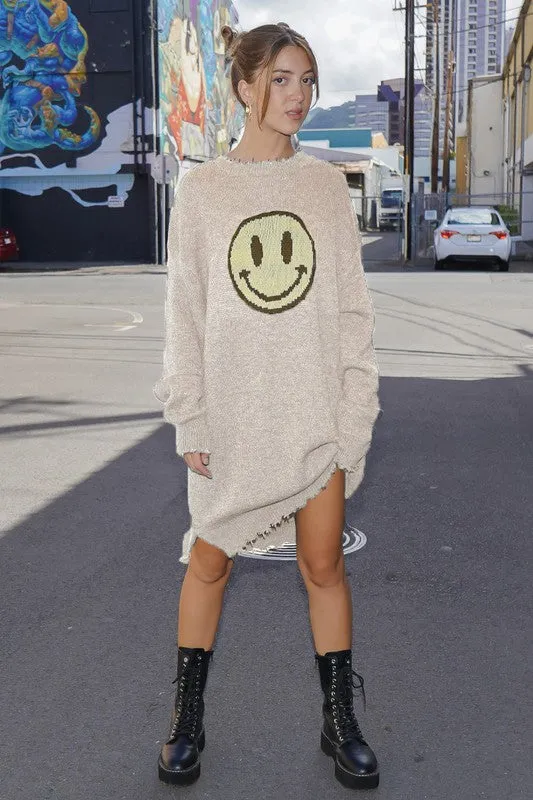 Cream Smile Sweater Dress