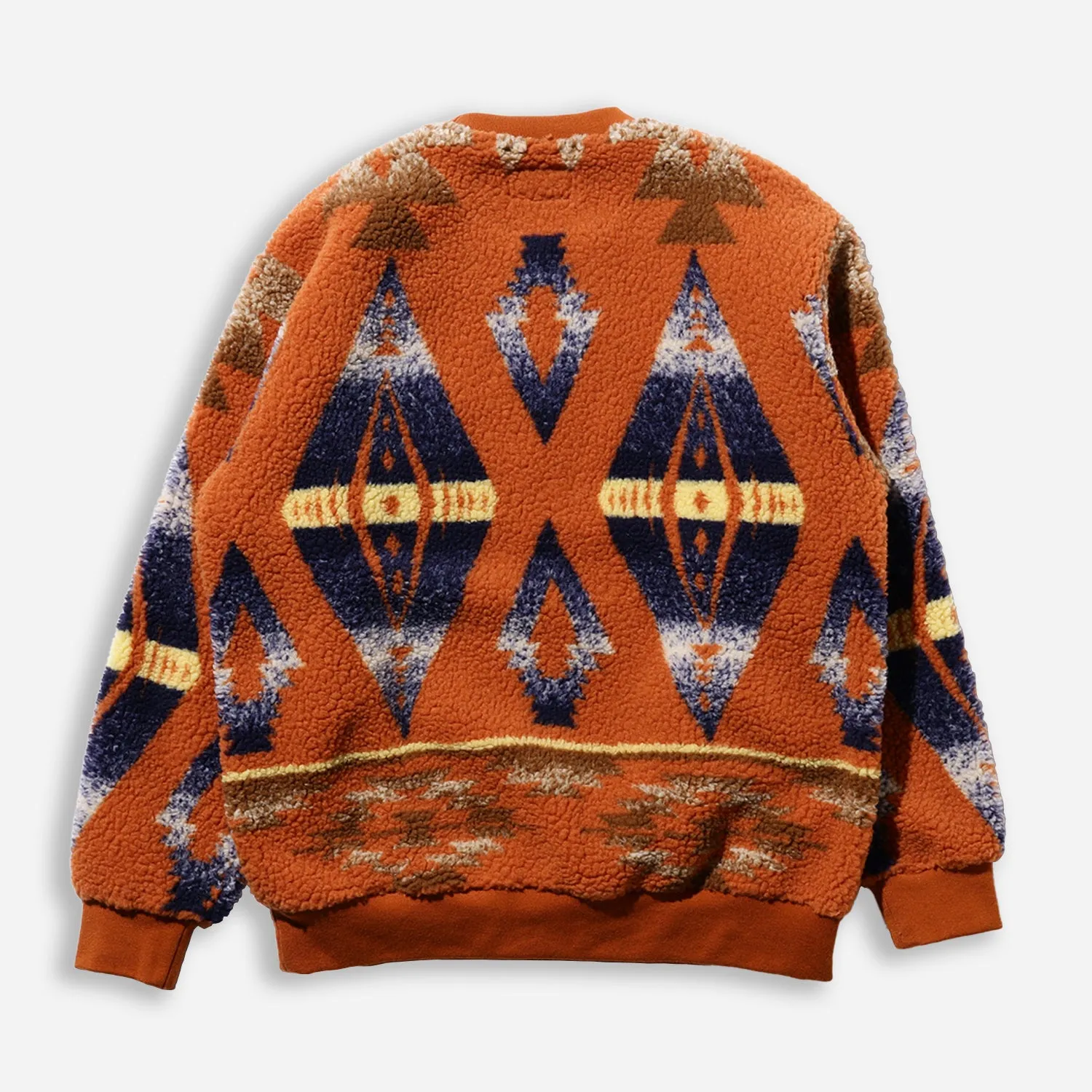 CREW BOA FLEECE JACQUARD SWEATSHIRT - ORANGE