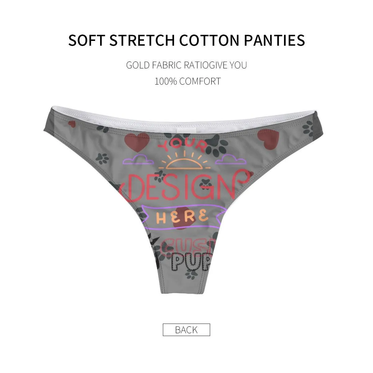 Custom Panty - Personalised Thong, Custom Underwear with Face by Cushy Pups