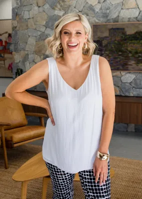 Darty Lustre layered tank in White