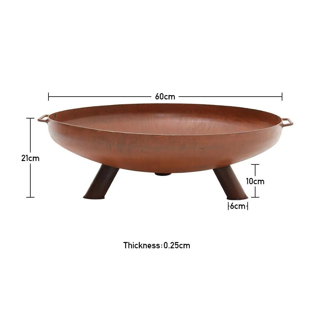 Diameter 120cm Steel Wood Burning Outdoor Fire Pit Circular Tube Leg