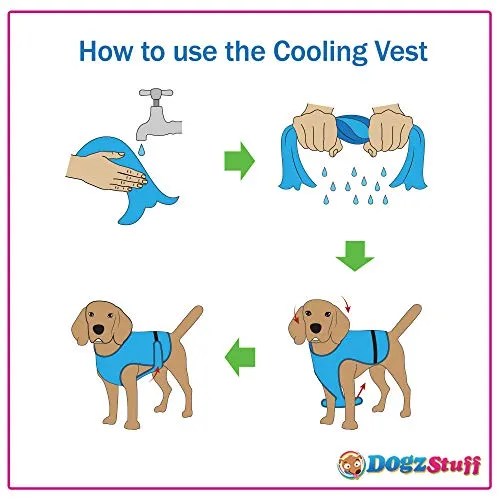 Dogzstuff Dog Cooling Vest Lightweight Evaporative Jacket for Medium Dogs