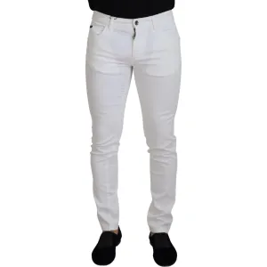 Dolce & Gabbana Elegant Slim Fit White Skinny Jeans